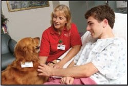 Animal Assisted Therapist with patient