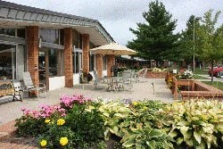 The outdoor patio space for our residents to enjoy.