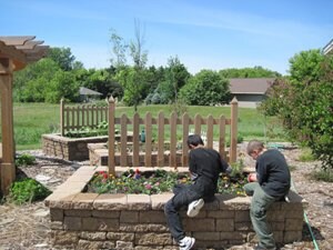 The garden’s raised flower beds allow children to be a caregiver while they receive care. Tending a garden slows the heart, regulates the emotions and provides a sense of well-being.