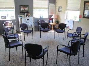 Group therapy room - Therapy may occur in individual or group room settings or alternate areas like the gym, garden or recreational play.