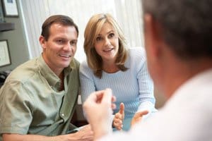 Couple at a doctor appointment.