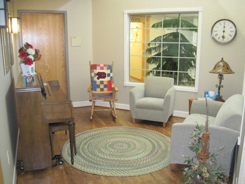 Sitting area with piano