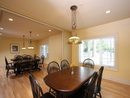 Dining Room - the dining room can accomodate family meals and offers a comfortable setting for conversation.