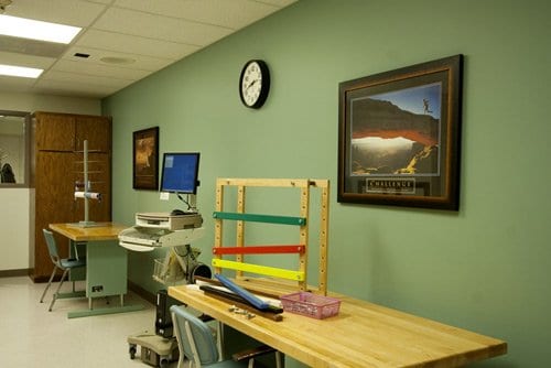 Occupational Therapy Gym - In the occupational therapy gym patients work on fine motor and cognitive skills, strengthening and problem-solving.