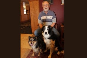 Michael T. brings dogs Takota & Meeka to the Care Center every Thursday to visit with residents and patients.