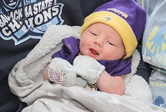 Vikings fan baby boy Riley Eugene Lehrke, born to McKenzie Lyon and Eric Lehrke on Oct. 9. With over 2,900 births per year, St. Cloud Hospital is the largest birthing center in Central Minnesota.