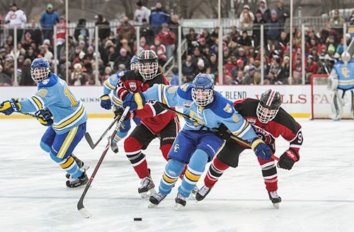 Photos from the St. Cloud vs St. Cloud Cathedral game at Hockey Day Minnesota 2018.