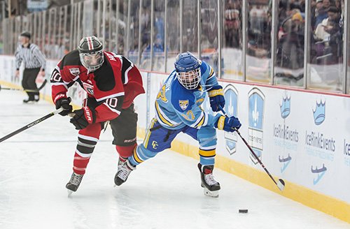 Photos from the St. Cloud vs St. Cloud Cathedral game at Hockey Day Minnesota 2018.