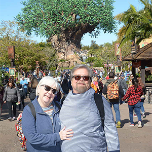 Alec and Polly take several trips each year to Disney properties. Walking around Animal Kingdom in Spring 2018 was easier for Alec after he had lost some weight following CentraCare's Weight Management program.